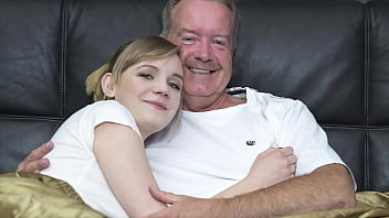 Grandpa’s Huge Cock Stretching A Sexy Blonde As She Bends Over For Him