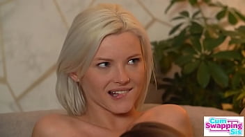 Hot Stepsister Zazie Slurps Down Stepbro’s Load Then Feeds It To Her Girlfriend Olivia