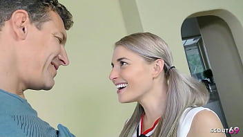 Bendy Blonde Teen Cheerleader With Perky Tits Begs Her Step-dad For A Hard Pounding Before Getting Blasted With A Huge Facial Load