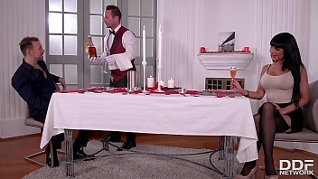 Valentina Ricci’s Long Locks Fly As She Gets Stuffed Full By Two Massive Cocks
