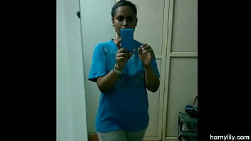 Tamil Maid With Huge Tits Gets Horny In The Bathroom, Changing Her Bra And Panties Before Fingering Her Wet Pussy