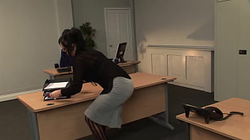 Kerry Louise Gets Bent Over The Boss’s Desk And Pounded From The Back.
