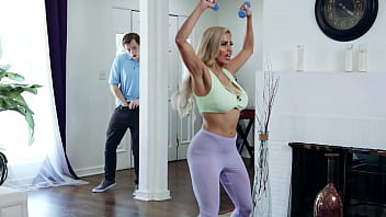 Caught My Horny Latina Stepmom Getting Sweaty And Thirsty