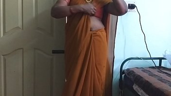 Desi Indian Slutty Tamil Telugu Kannada Malayalam Hindi Cheating Wife In Saree Vanitha Flashing Huge Tits And Shaved Pussy, Squeezing Hard Tits, Pinching Nipples, Rubbing Wet Pussy And Fingering Herself