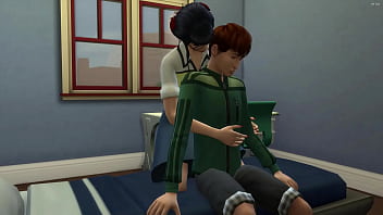 Naughty Asian Milf Catches Her Innocent Stepson Jerking Off And Decides To Give Him His First Explosive Experience